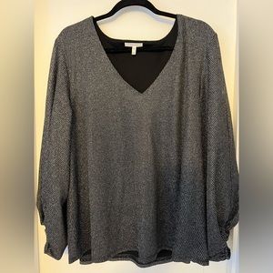Maurices Black Sparkle Top w/ Bell Sleeves